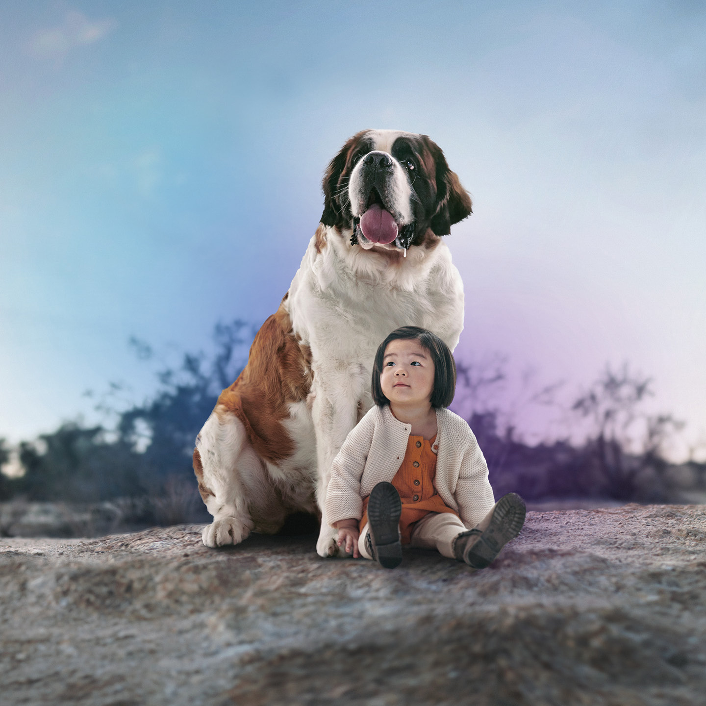 Decorative hero image personifying "we're not just by your side, we’re on your side".